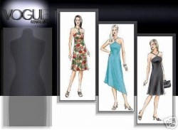 7874 VOGUE STRAPPY FLARE SHAPED OR NOT DRESS PATTERN 6-22 3 SZS